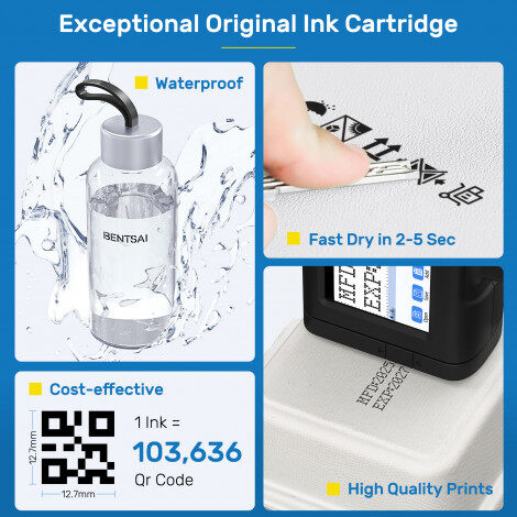 BENTSAI BT-HH6105F Handheld Inkjet Printer (Upgraded Model of BT-HH6105B2 B3)