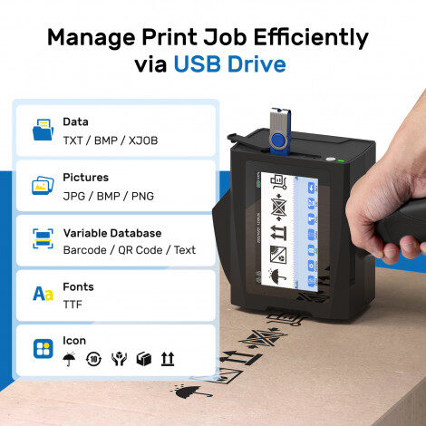 Bentsai B40 Handheld Inkjet Printer for Large Character Marking at 46mm Print Height