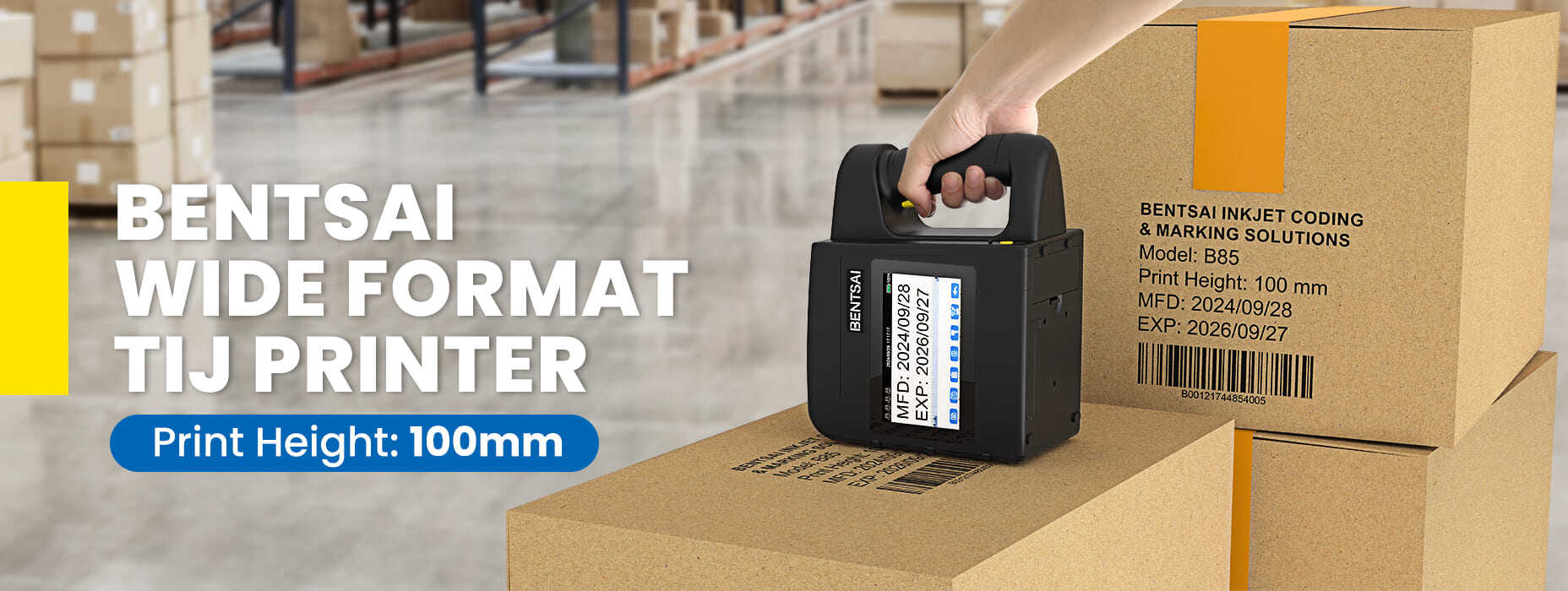 Banner: Using Bentsai B85 to mark on carton box packaging