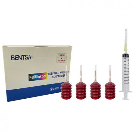 BENTSAI HFE-2002 Magenta Water Based Refill Ink for EB21M Cartridge, 4 Packs 