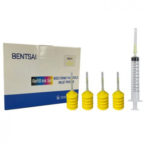 BENTSAI HFE-2003 Yellow Water-based Refill Ink for EB21Y Ink Cartridge, 4 Packs