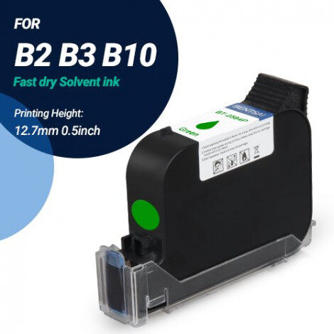 BENTSAI BT-2584P Green Original Fast Dry Solvent Ink Cartridge - 1 Pack