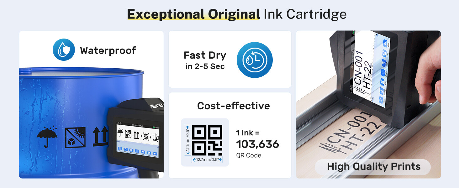 High quality fast dry ink cartridge for BENTSAI B45 Handheld Printer