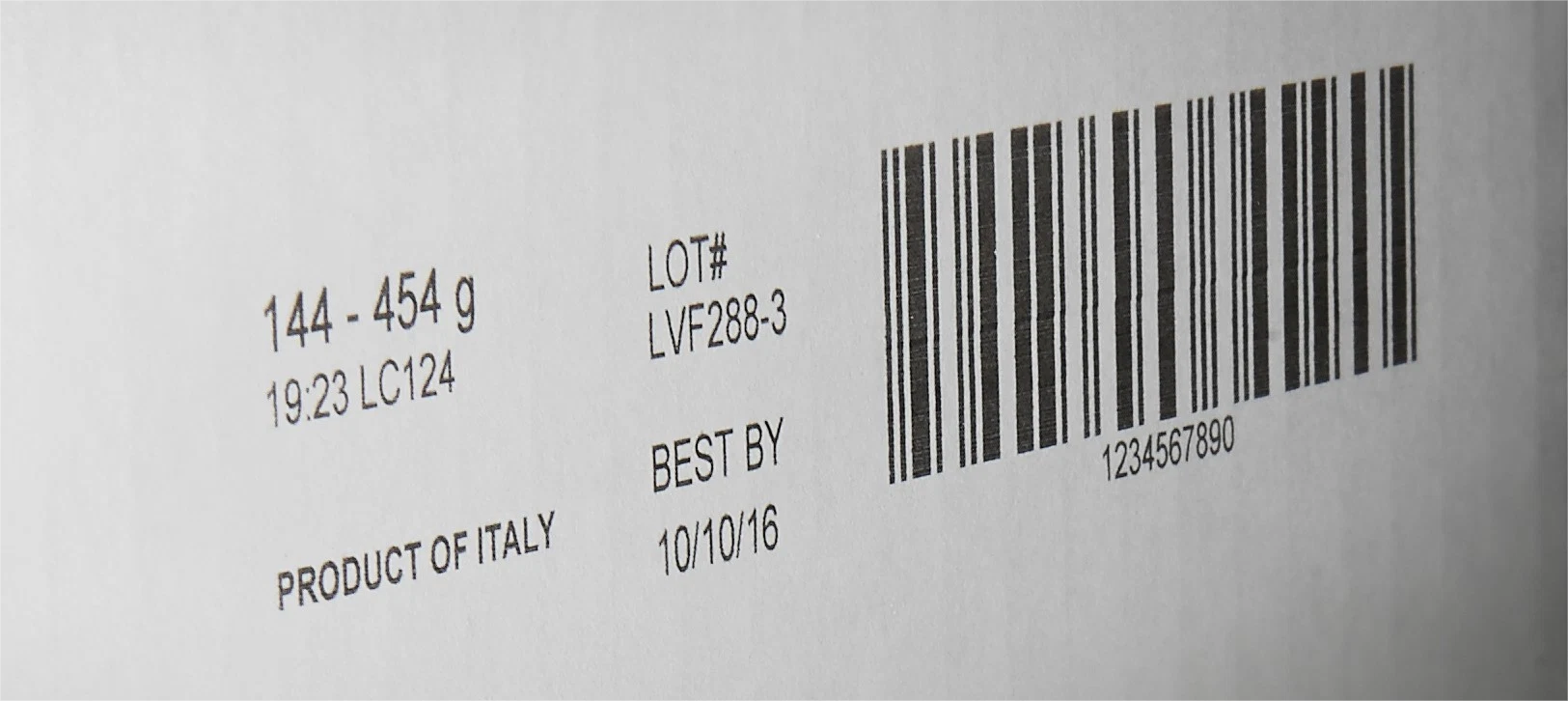 Batch code on carton box