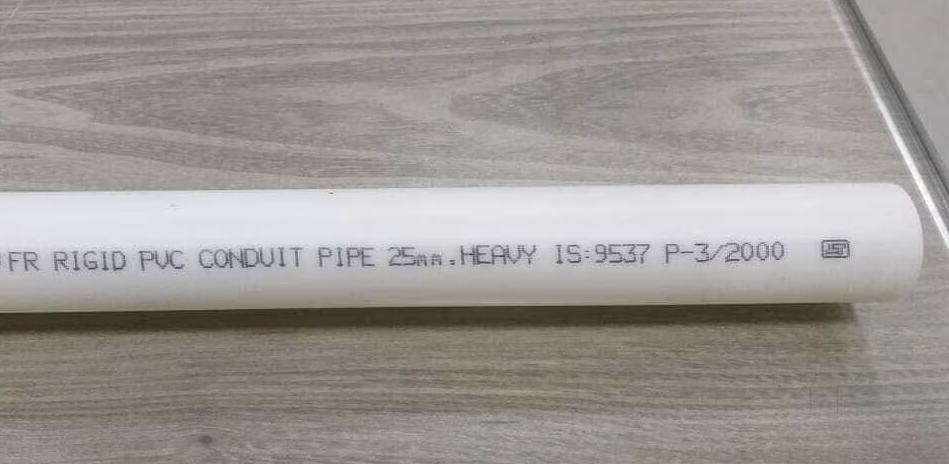 Marking specifications on PVC pipes